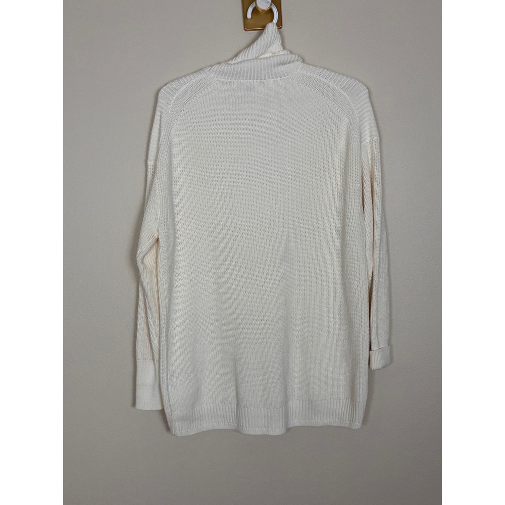 J.Crew Womens Cream Shaker Stitch Turtleneck Sweater Relaxed Fit Pullover Size S - Picture 2 of 14